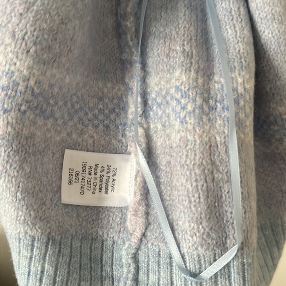 Croft & Barrow Open Front Aztec Light Blue Cardigan - Picture 8 of 8